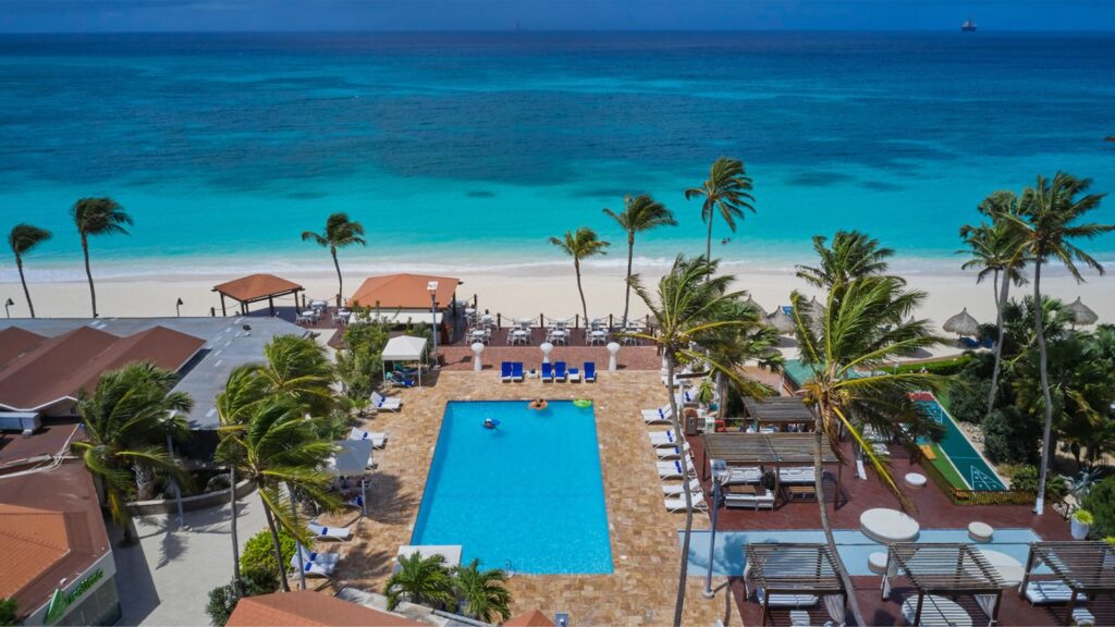 Divi Aruba Pool Drone View