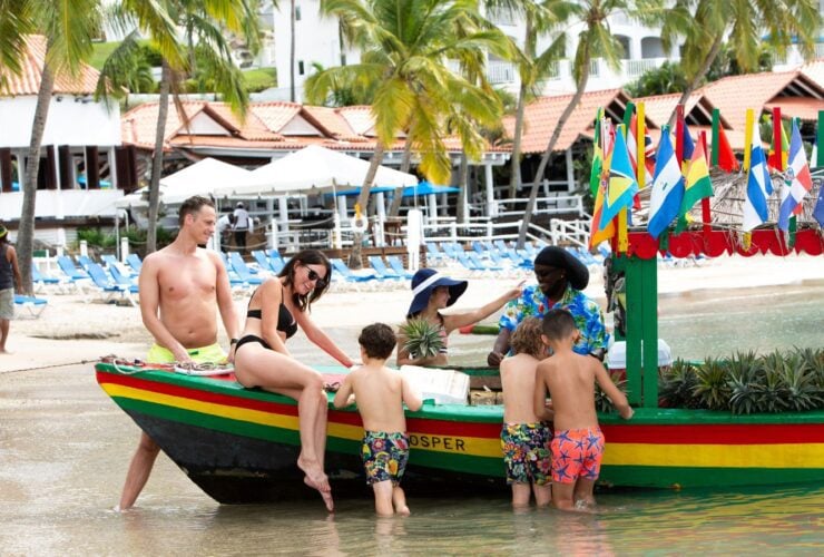 Family beach fun at Windjammer Landing Villa Beach Resort in St. Lucia (Photo: Windjammer Landing Villa Beach Resort)