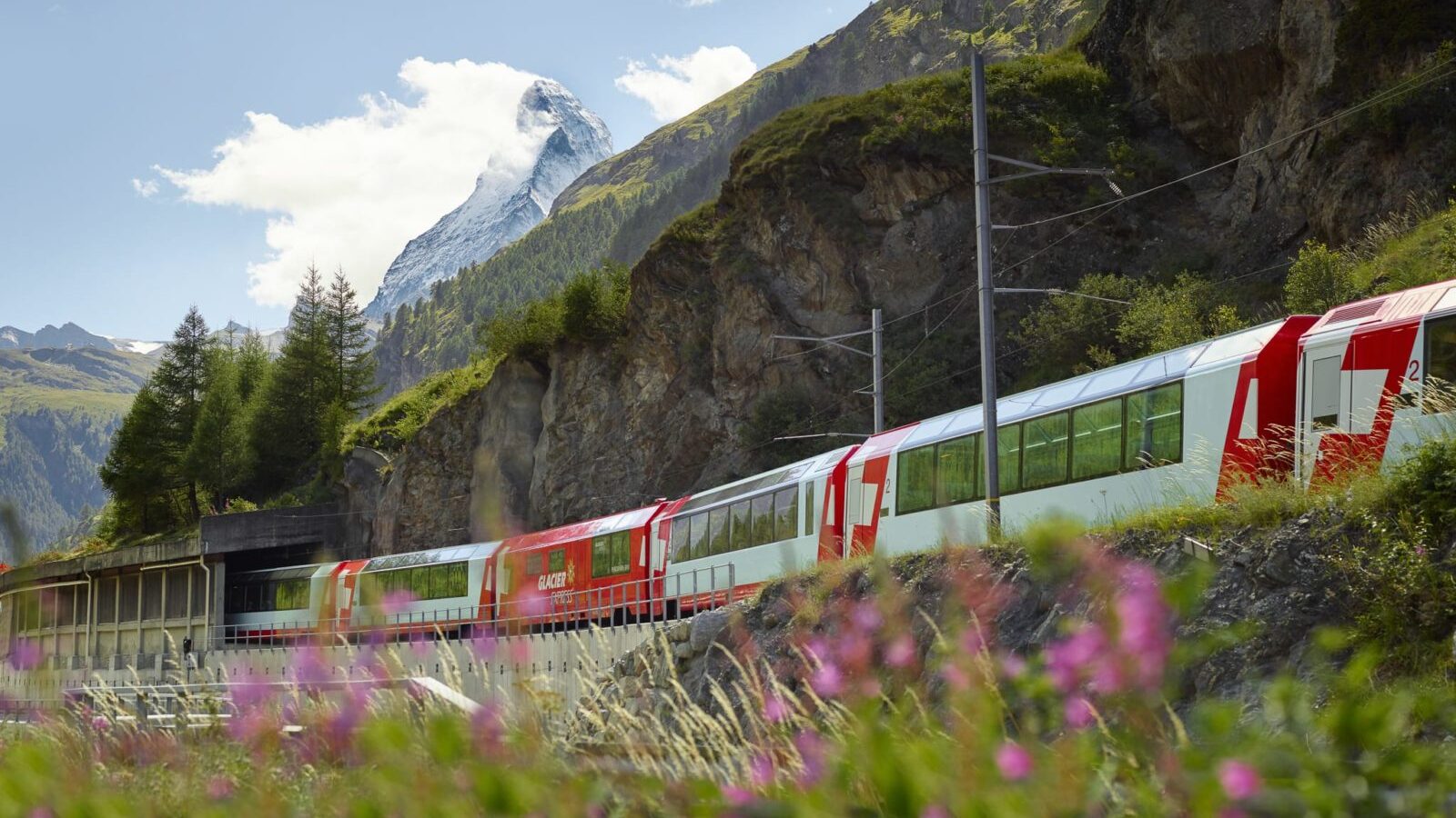 Scenic train trip image from the Glacier Express