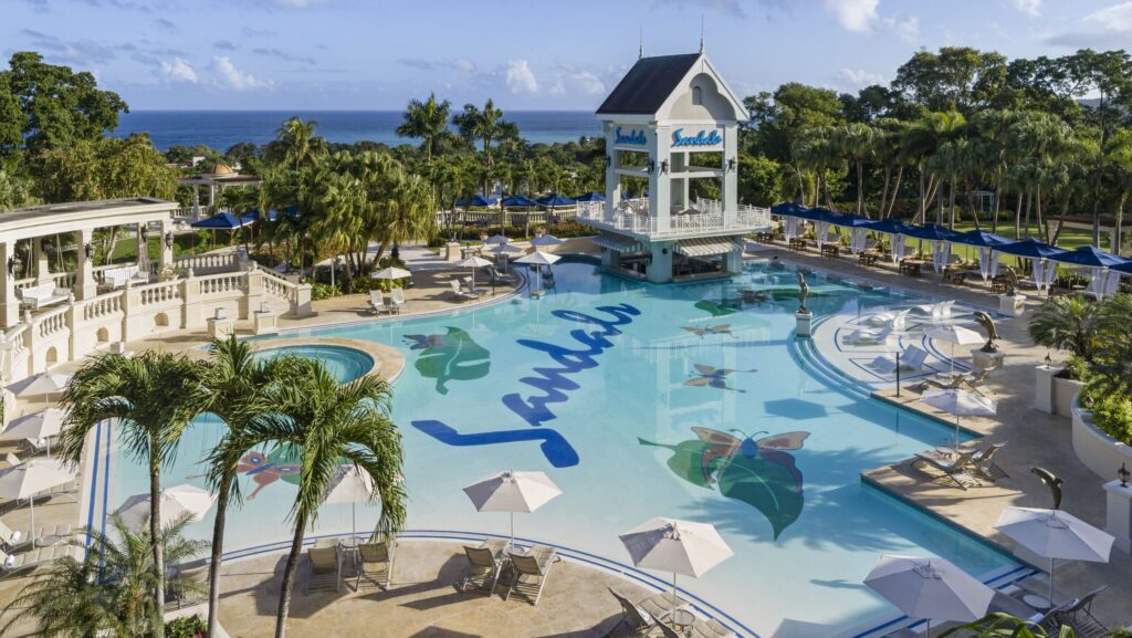 The main pool area at Sandals Ochi