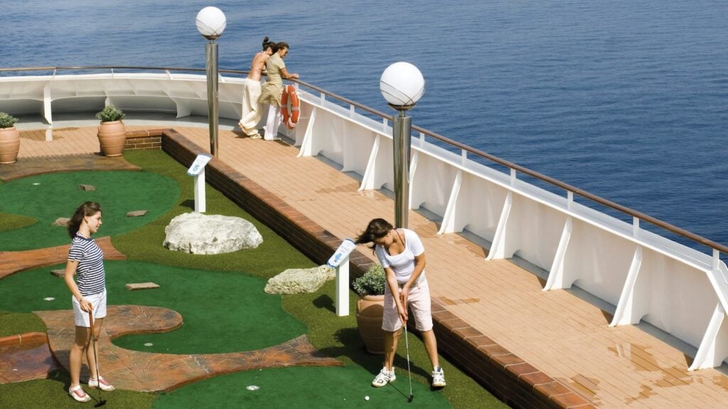Mini golf aboard an MSC ship