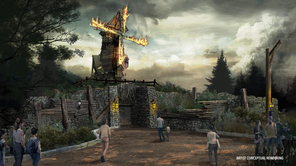 Artist rendering of The Burning Blade Tavern at Epic Universe