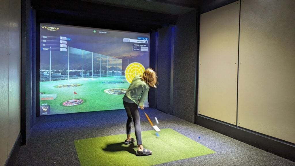Golf simulator at Omni PGA Frisco Resort (Photo: Cynthia Drake)