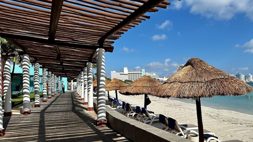 view of beach and walkway at Club Med Cancun