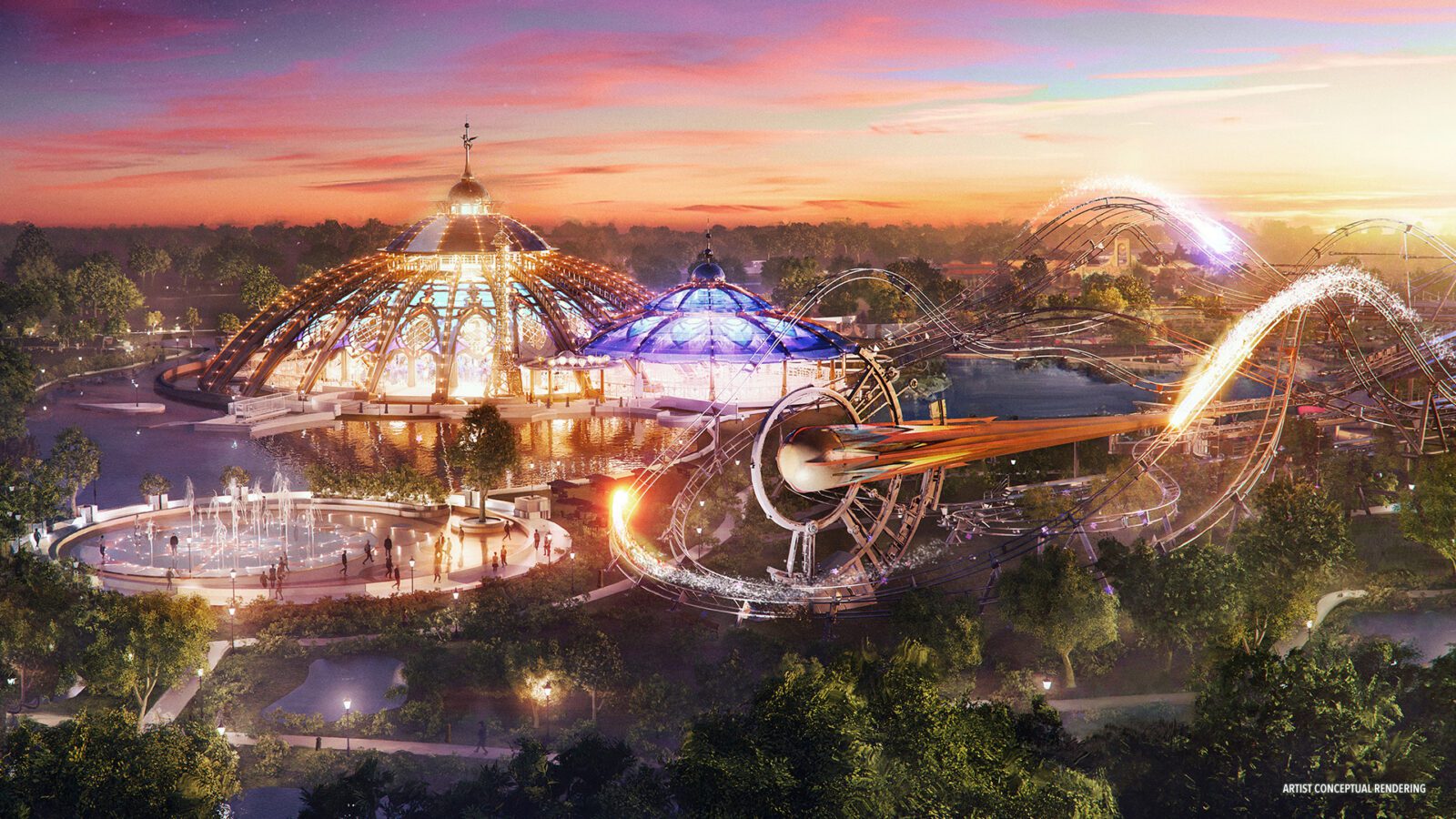 Artist rendering of Celestial Park at Universal Epic Universe