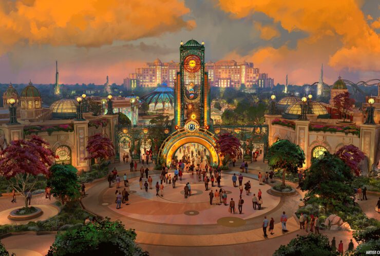 Artist rendering of the entrance to Universal Epic Universe