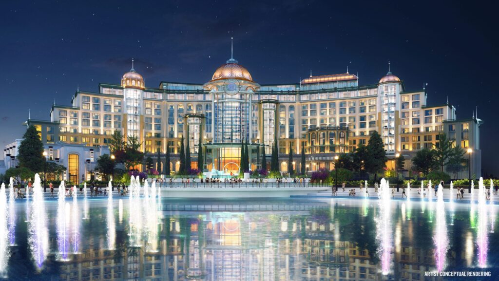 Artist rendering of Helios Grand Hotel at Epic Universe