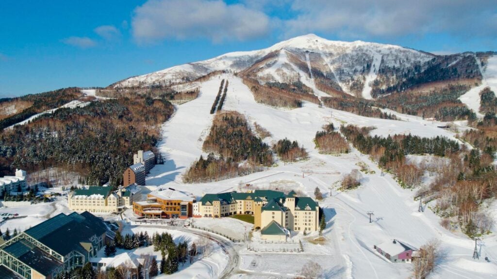 view of mountain, ski slopes, and resort at Club Med Tomamu Hokkaido