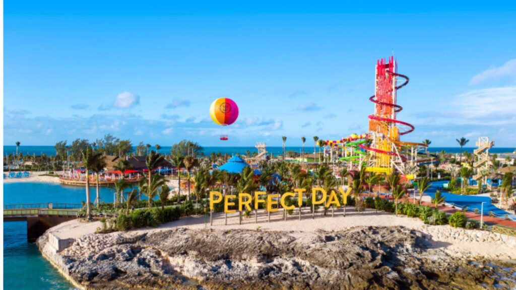 entrance of Perfect Day at CocoCay, Royal Caribbean's private island that certain Celebrity cruise ships also visit