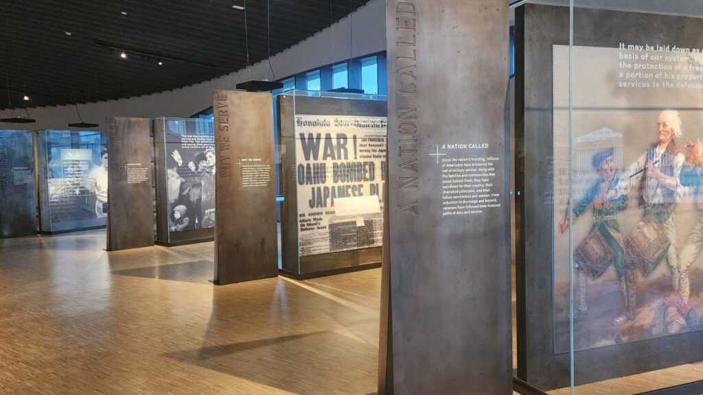 View of exhibitions at the  National Veterans Memorial and Museum, which is dedicated to veterans of the five military
services and Merchant Marine. Photo by Tim Trudell