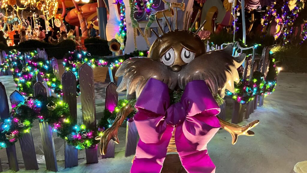The Lorax at Christmas at Seuss Landing