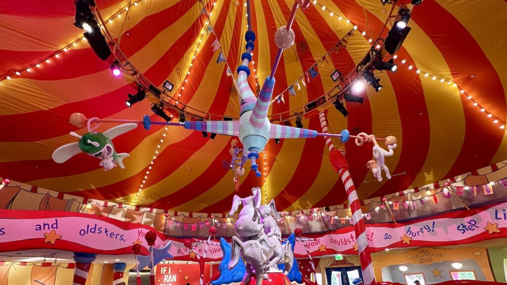 Decorations at Circus McGurkus restaurant at Seuss Landing in Universal Orlando