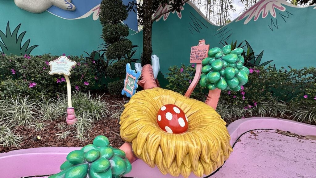 Horton Hatches the Egg nest that kids can sit on at Seuss Landing in Universal Orlando