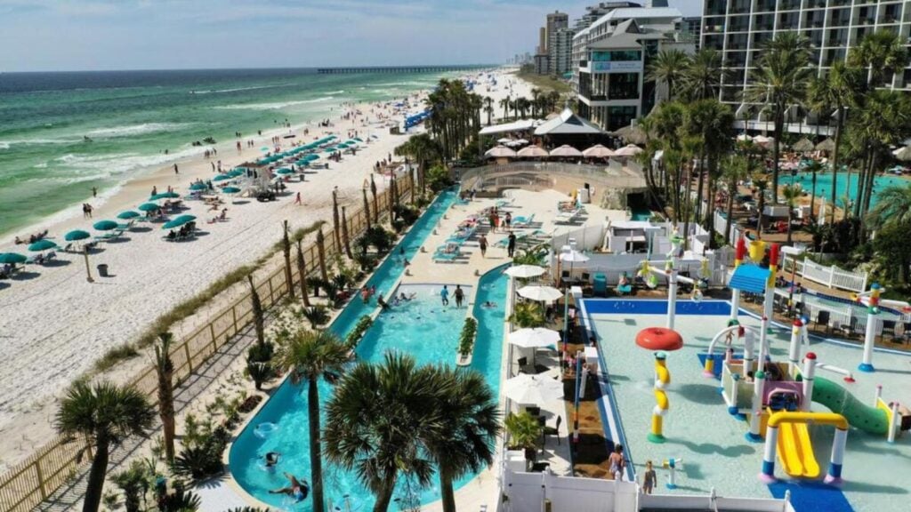 The 5,000-square-foot lazy river at the Holiday Inn Resort Panama City Beach travels alongside the beachfront (Photo: Holiday Inn Resort PCB)
