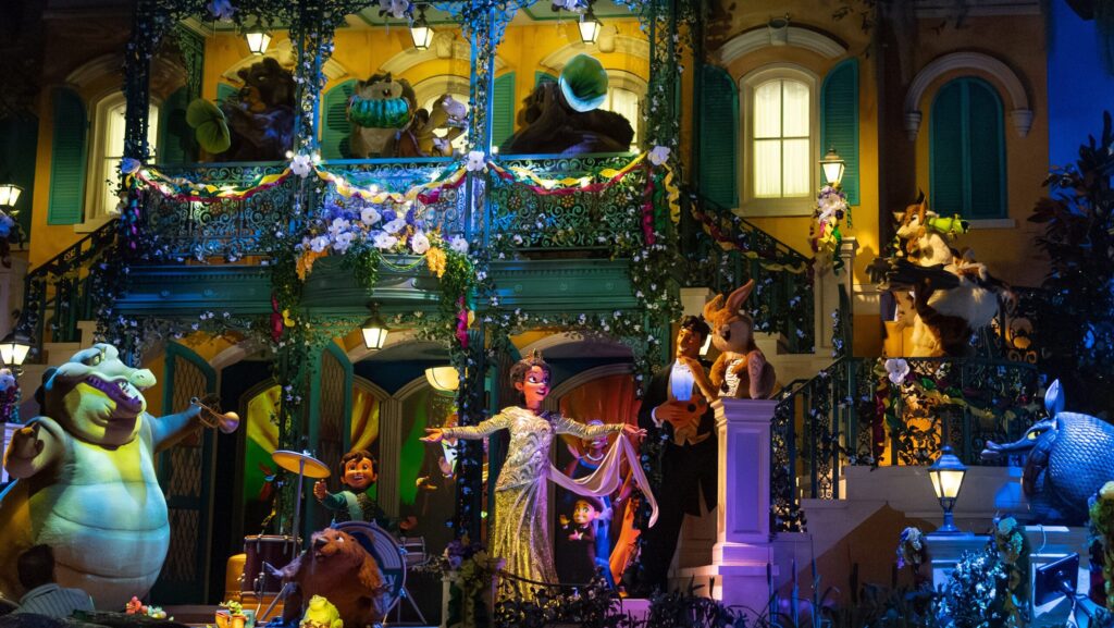 Finale scene in Tiana's Bayou Adventure at Magic Kingdom