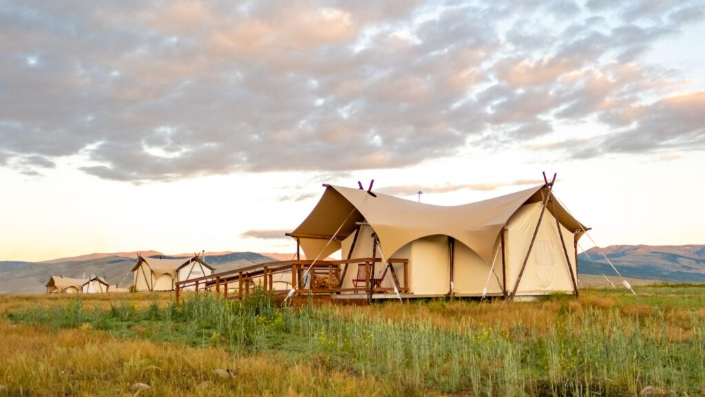 Under Canvas glamping tent in Yellowstone North