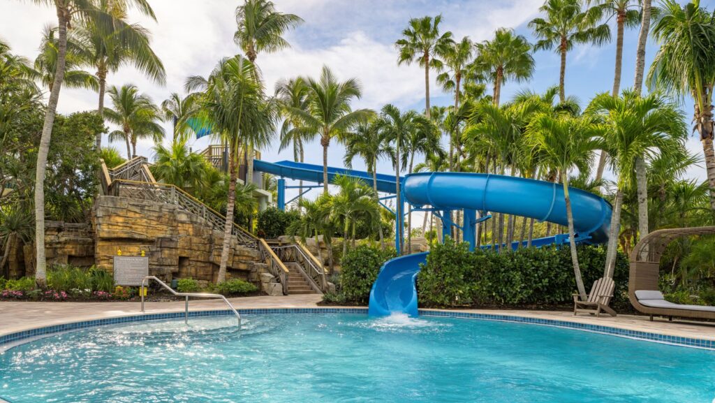 Corkscrew waterslide at Hyatt Regency Coconut Point