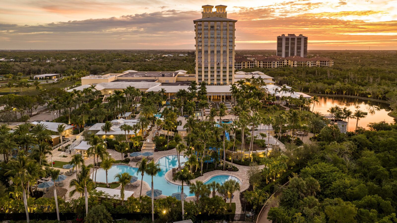 Sunset view of Hyatt Regency Coconut Point