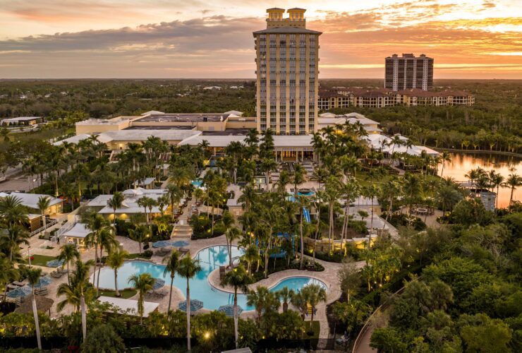 Sunset view of Hyatt Regency Coconut Point