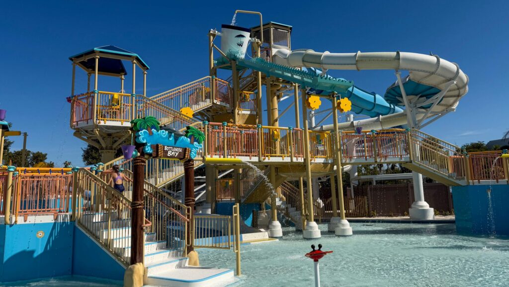 The Bottlenose Bay water play area at the new Captiva Landing amenity at South Seas resort in Captiva, Florida
