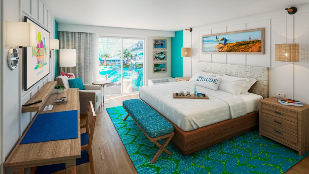 King guest room at Margaritaville Resort Cape Cod