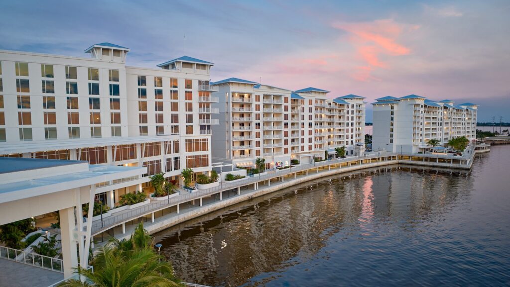 Exterior of Sunseeker Resort along the water