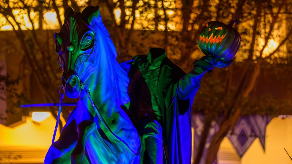 Statue of the headless horseman at Disney California Adventure