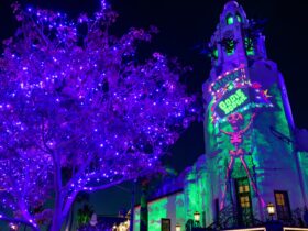 Carthay Circle aglow at Oogie Boogie Bash at Disneyland Resort