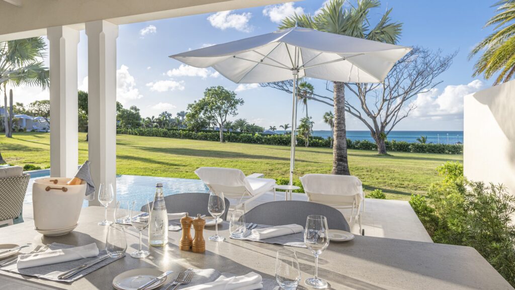 Private Pool and Deck at in an oceanview suite at Jumby Bay Island Resort