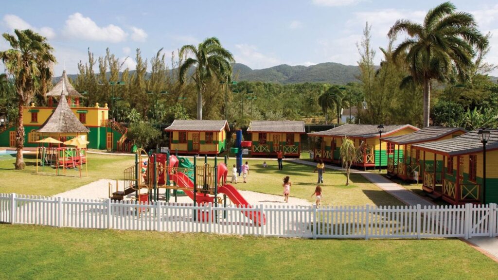 Playing at the “Children’s Village” Kids’ Club at Half Moon resort in Jamaica