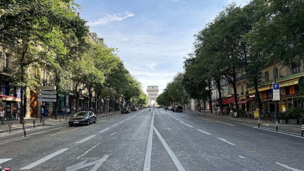 Empty Champs Elysses during the Paris Summer Olympics