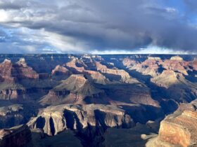 View of Grand Canyon South Rim in the late afternoon