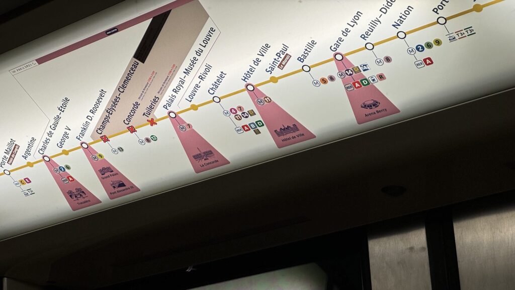 Metro line map showing Olympic venues