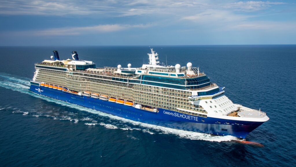 Celebrity cruise ship sailing in the ocean