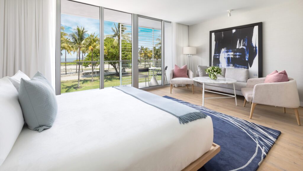 A guest room at The Gabriel South Beach