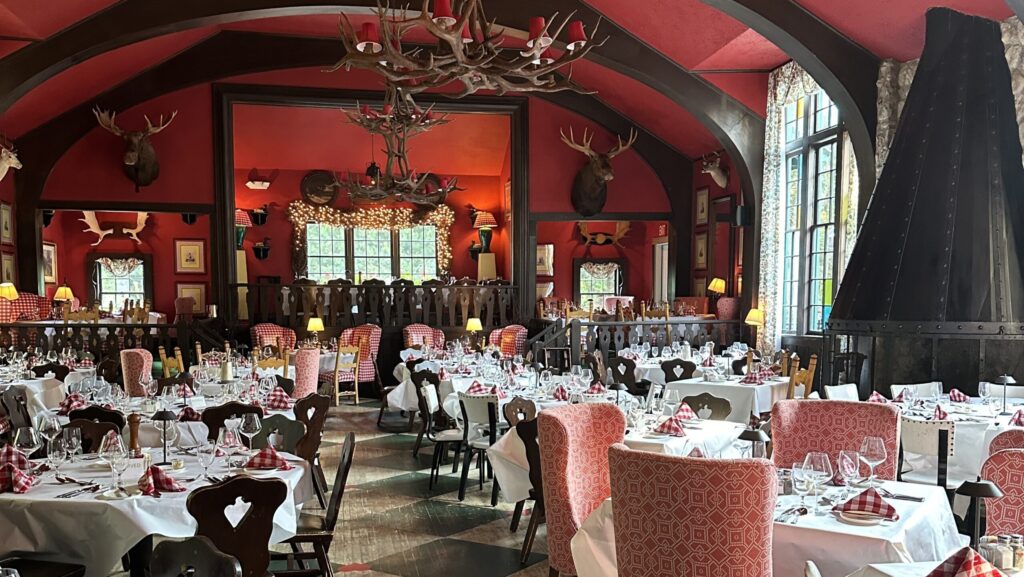 The interior of Woods Restaurant on Mackinac Island