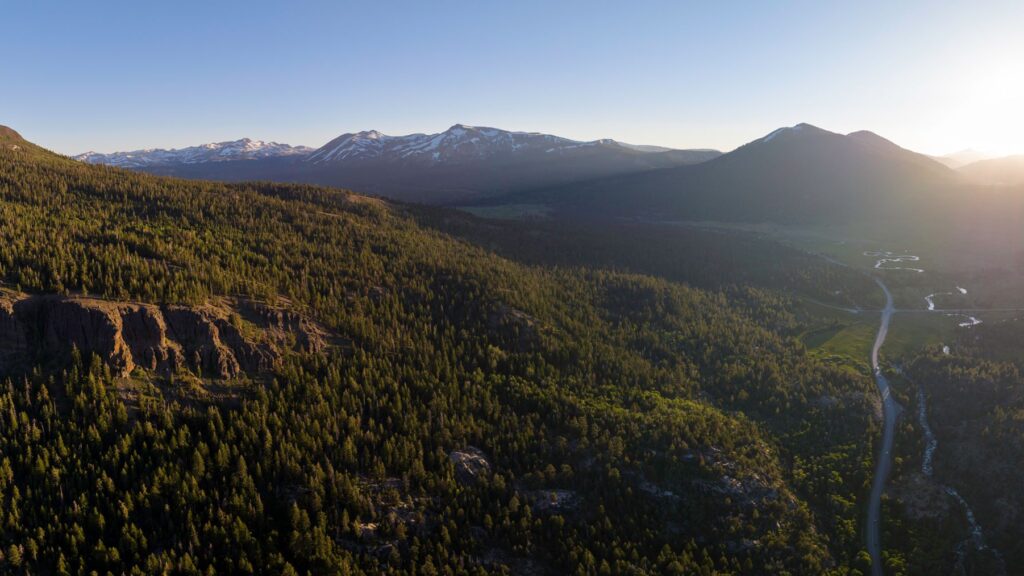 Indian Head Bluff and Hope Valley sunset at Desolation Hope Valley (Photo: Desolation Hotels)