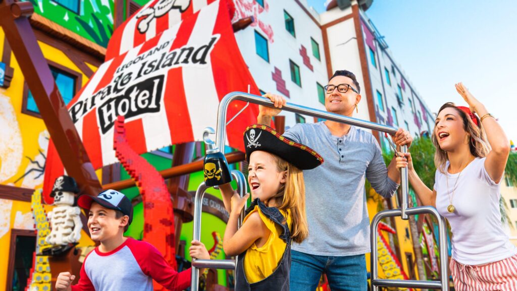 Family checking in at the LEGOLAND Pirate Island Hotel