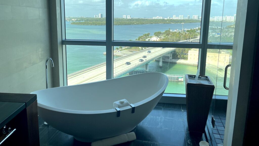 bathtub with an ocean view at the Ritz-Carlton Bal Harbour in Miami