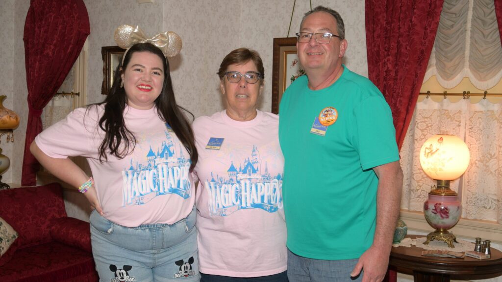 Megan and her family on the Walk in Walt's Main Street Story tour