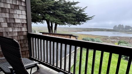 view of Bodega Bay from private Balcony at the lodge at Bodega Bay