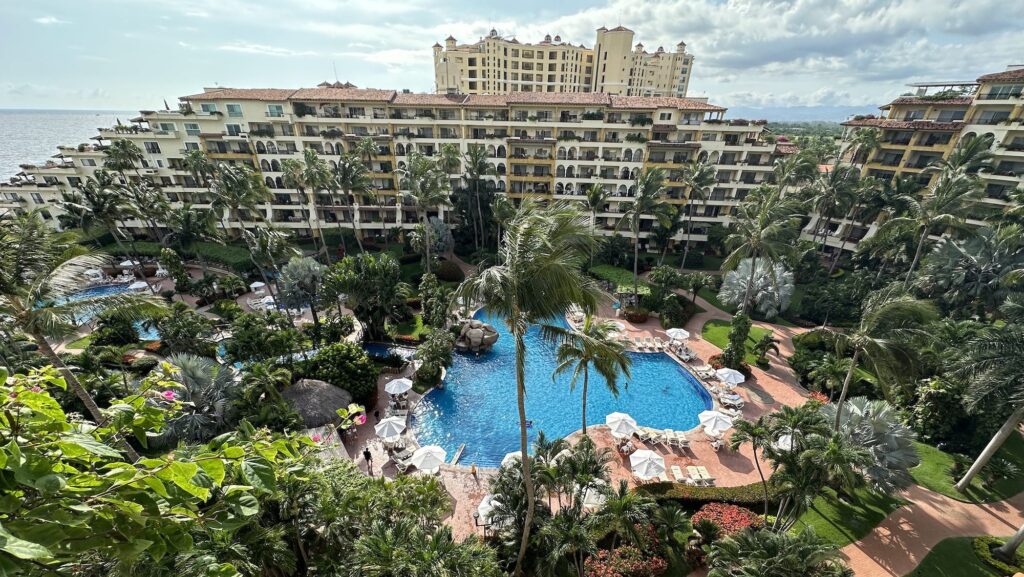 view of Velas Vallarta with pools and buildings