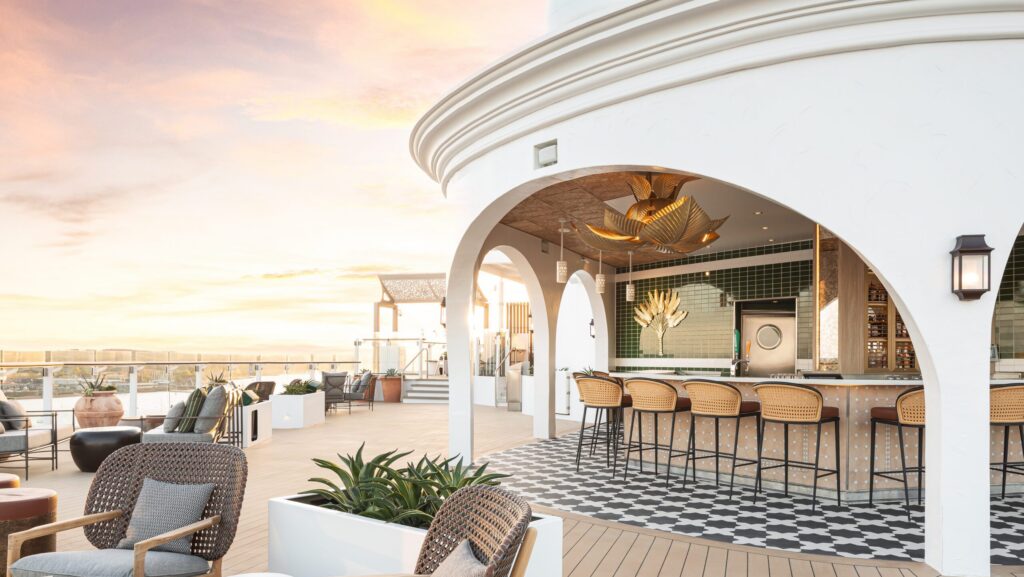 Sunset bar on a cruise ship