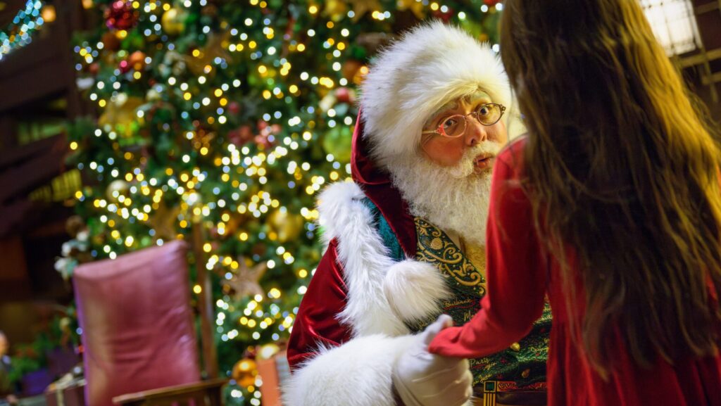 Santa meets guests during the holidays at Disneyland