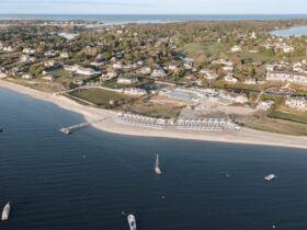 Aerial view of the beach at Chatham Bars Inn