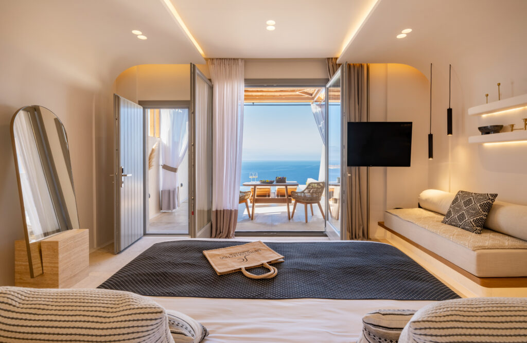 Santo Mine is an adults-only hotel perfect for a parents and adult child getaway in Oia, Greece