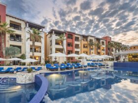 Hacienda Encantada buildings and pools