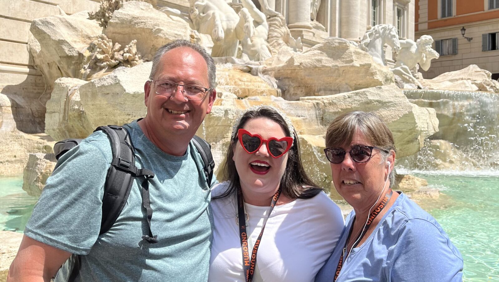 Megan and her family in Rome