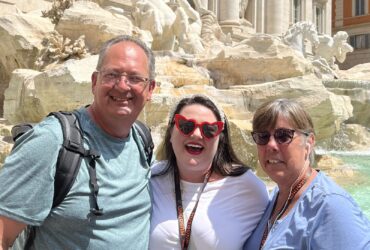 Megan and her family in Rome