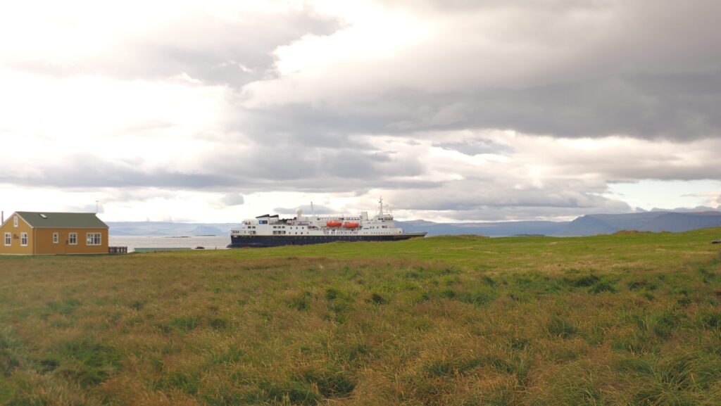 National Geographic Expedition ship off the coast of Iceland